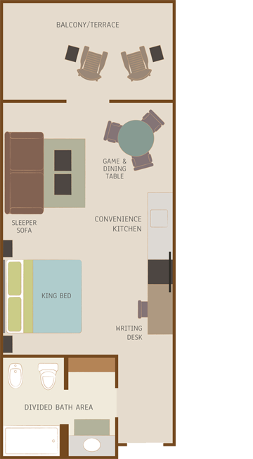 Desert Pearl Inn King Room Floor Plan